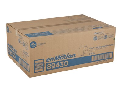 enmotion Recycled Recycled Hardwound Paper Towels, 1-ply, 700 ft./Roll, 6 Rolls/Carton (89430)