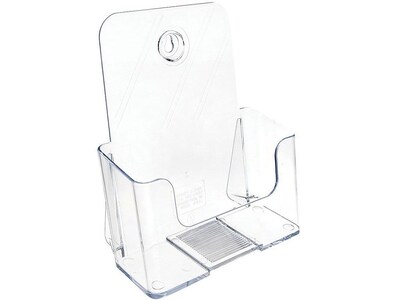 Deflect-O Docuholder Brochure Holder,  7.75" x 6.5", Vertical, Wall Mounted, Clear Plastic (DEF74901)