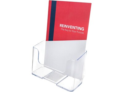 Deflect-O Docuholder Brochure Holder,  7.75" x 6.5", Vertical, Wall Mounted, Clear Plastic (DEF74901)