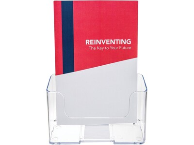 Deflect-O Docuholder Brochure Holder,  7.75" x 6.5", Vertical, Wall Mounted, Clear Plastic (DEF74901)