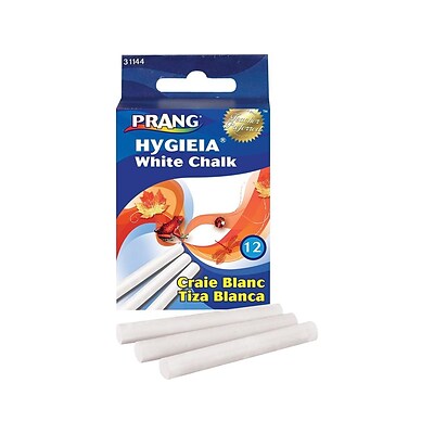 Prang Hygieia School Chalk, White, 12/Box (31144)