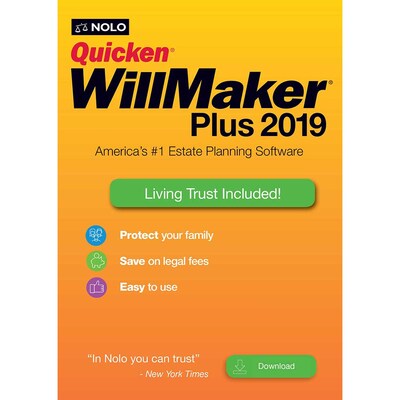 Nolo Quicken WillMaker Plus 2019 & Living Trust for 1 User, Windows, Download (ESD-WM9)