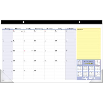 2019-2020 At-A-Glance® 17 3/4 x 10 7/8 Academic Compact Monthly Desk Pad, 13 Months, July Start (Sk726-00-20)