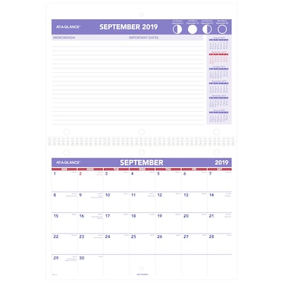 2019-2020 At-A-Glance 11 x 8 Academic Mini Monthly Desk/Wall Calendar, 16 Months, September Start, Wirebound (Sk16-16-20)