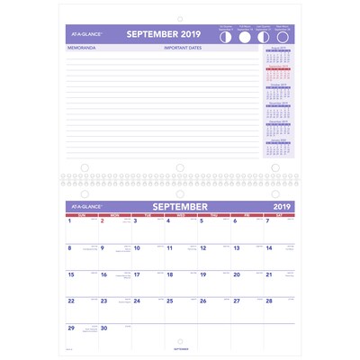 2019-2020 At-A-Glance 11 x 8 Academic Mini Monthly Desk/Wall Calendar, 16 Months, September Start, Wirebound (Sk16-16-20)