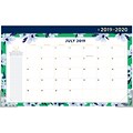 2019-2020 Simplified 17 3/4 x 10 7/8 Academic Compact Monthly Desk Pad, 12 Months, July Start, Green Floral (El200-705a-20)