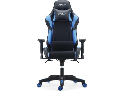 Quill Brand® Helix Fabric Racing Gaming Chair, Black/Blue (53100)