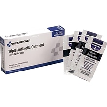 First Aid Only Triple Antibiotic Ointment Packets, 0.02 oz., 12/Box (12-001ST)