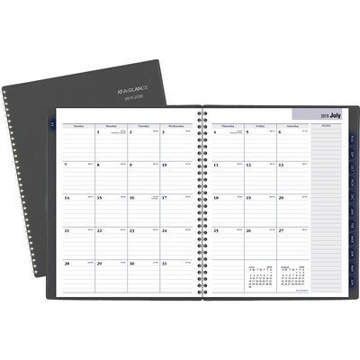 2019-2020 At-A-Glance 8 1/2 x 11 Academic Dayminder Monthly Planner, 12 Months, July Start, Charcoal (AYC470-45-20)