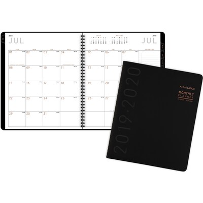 2019-2020 At-A-Glance 8 7/8 x 11 Academic Contemporary  Monthly Planner, 12 Months, July Start, Black (70-074x-05-20)