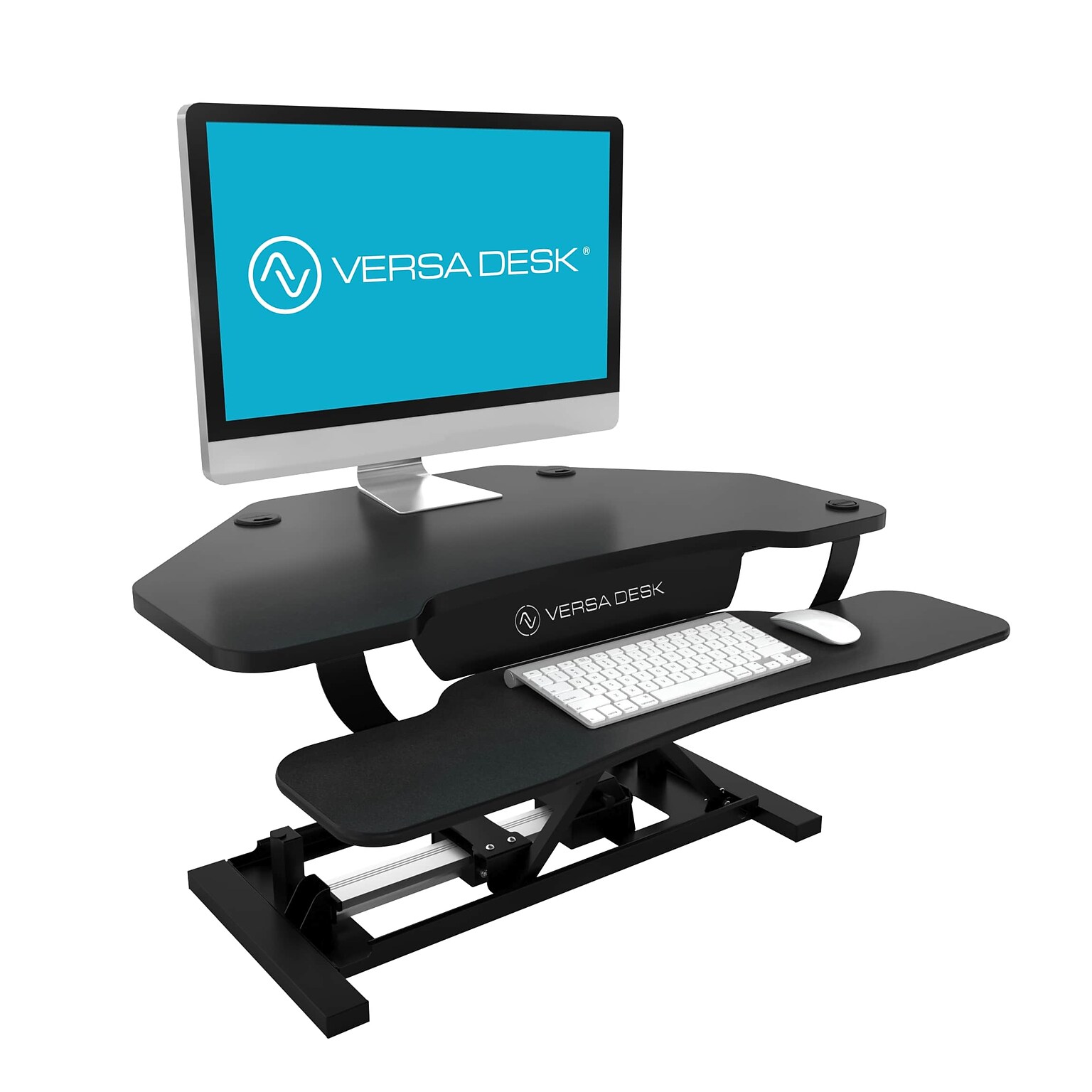 VersaDesk PowerPro 36W Electric Adjustable Standing Corner Desk Converter, Black (VT77136330101)