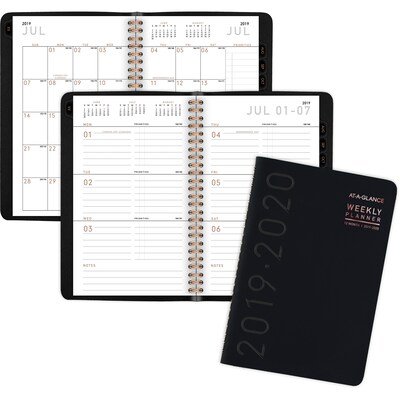 2019-2020 At-A-Glance 4 7/8 X 8 Academic Contemporary Planner, Weekly/Monthly, 12 Months, July Start, Black (70-101x-05-20)
