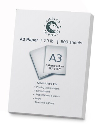 Empire Imports 11.69 x 16.54 Multipurpose Paper, 20 lb., 92 Brightness, 500 Sheets/Ream (A320R)
