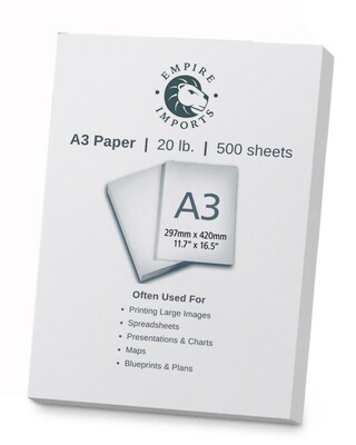 Empire Imports 11.69 x 16.54 Multi-Purpose Paper, 20 lb., 92 Brightness, 500 Sheets/Ream (A320R)