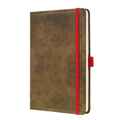 Sigel Vintage Hardcover Notebook with Elastic Closure, Lined, Brown, A5 Journal Size (SGA5VEL-BR)
