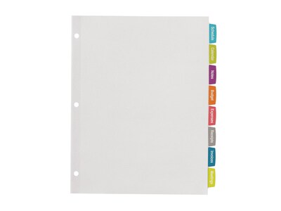 Avery Big Tab Printable Paper Dividers with White Labels, 8 Tabs, 20 Sets/Pack (11435)