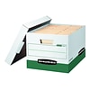 Bankers Box R-Kive® Heavy-Duty FastFold File Storage Boxes, Lift-Off Lid, Letter/Legal Size, White/G