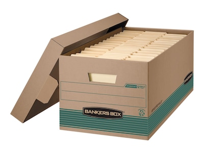 Bankers Box Stor/File Medium-Duty File Storage Boxes, Lift-Off Lid, Letter Size, Brown, 12/Carton (1270101)
