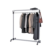 Alba 66.93H x 59.06W Garment Rack, Silver Steel (PMGROUP3)