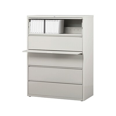 Quill Brand® Commercial 5 File Drawers Lateral File Cabinet, Locking, Gray, Letter/Legal, 42W (21749D)
