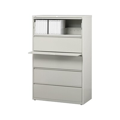 Quill Brand® Commercial 5 File Drawers Lateral File Cabinet, Locking, Gray, Letter/Legal, 36W (21746D)
