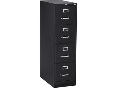 Quill Brand® 4 File Drawers Vertical File Cabinet, Locking, Black, Letter, 26.5"D (13444D)