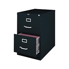 Quill Brand® 2 File Drawers Vertical File Cabinet, Locking, Black, Legal, 26.5D (13447D)