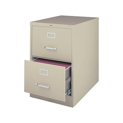 Quill Brand 2 File Drawers Vertical File Cabinet Locking Putty