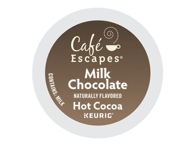 Cafe Escapes Milk Chocolate Hot Cocoa, Keurig® K-Cup® Pods, 24/Box (6801)