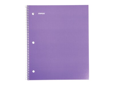 Staples® 1 Subject Notebook, 8.5 x 11, College Ruled, 100 Sheets, Assorted Colors, 3/Pack (11671M)