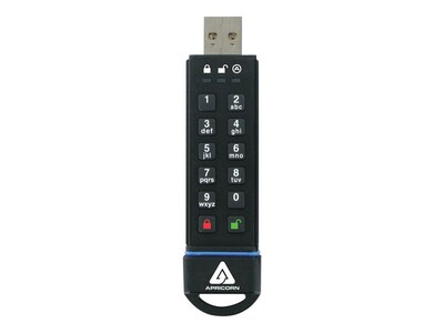 Apricorn Aegis Secure Key 16GB USB 3.0 Type A Flash Drive, Black (ASK3-16GB)