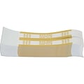 Pap-R Products Currency Straps, White with Mustard Print, 1000/Pack (410000)