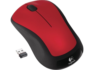 Logitech M310 Wireless Ambidextrous Optical Mouse, Flame Red Gloss (910-002486)