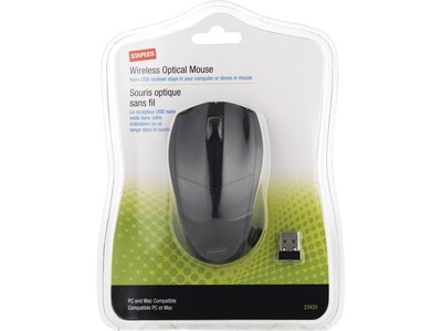 Staples 23420 Cordless Optical Mouse, Black