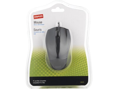 Staples 23415 Optical Mouse, Black