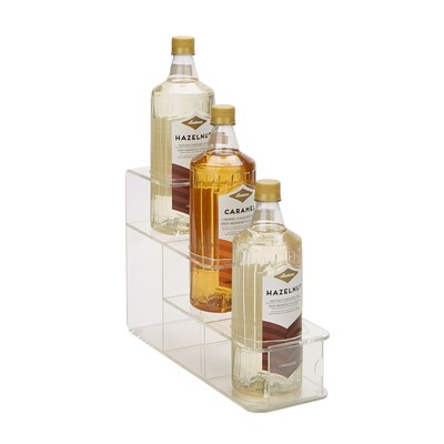 Mind Reader 8.5H Clear Syrup Bottle Holder, 3 Bottle Organizer, Clear (STEPSYR3-CLR)