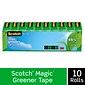 Scotch® Magic™ Greener Tape Refill, Invisible, Write On, Matte Finish, 3/4 x 25 yds., 1 Core, 10 R