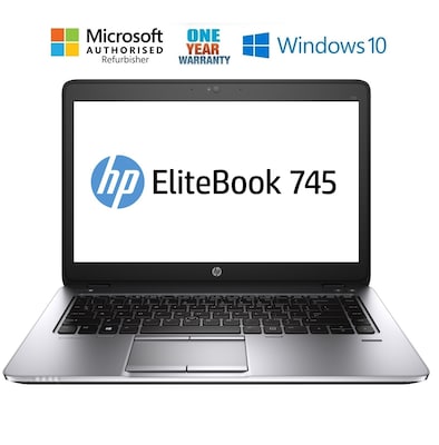 HP EliteBook 745 G2, 14" Refurbished Laptop, AMD A6 7050B 2.2GHz Processor, 8 GB Memory, 128GB SSD, Windows 10