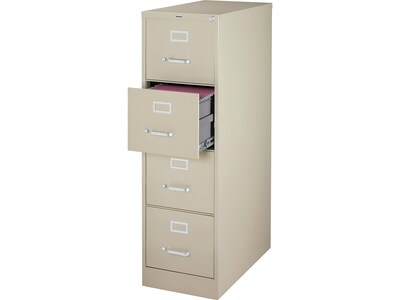 Quill Brand® Commercial 4 File Drawer Vertical File Cabinet, Locking, Putty/Beige, Letter, 26.5"D (13443D)