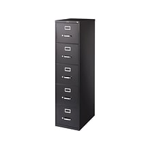 Quill Brand® Commercial 5 File Drawer Vertical File Cabinet, Locking, Black, Letter, 26.5D (21917D)