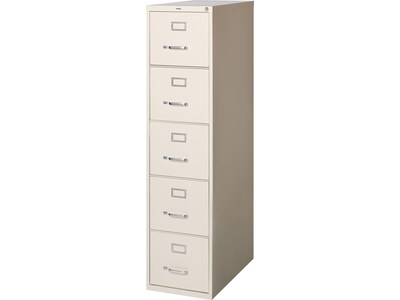 Quill Brand® Commercial 5 File Drawer Vertical File Cabinet, Locking, Putty/Beige, Letter, 26.5D (2