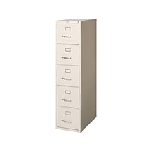 Quill Brand® Commercial 5 File Drawer Vertical File Cabinet, Locking, Putty/Beige, Letter, 26.5D (2