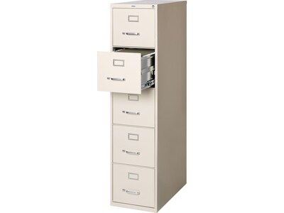 Quill Brand® Commercial 5 File Drawer Vertical File Cabinet, Locking, Putty/Beige, Letter, 26.5"D (20069D)