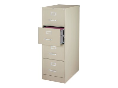 Quill Brand® Commercial 4 File Drawer Vertical File Cabinet, Locking, Putty/Beige, Legal, 26.5"D (13449D)