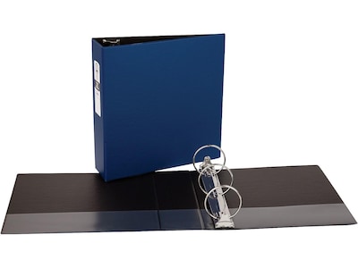 Avery 3 3-Ring Non-View Binders, Matte Blue/Black Interior (03601)