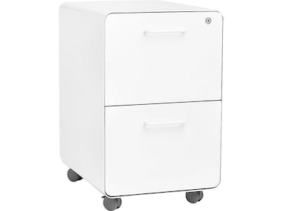 Poppin Stow 2-Drawer Mobile Vertical File Cabinet, Letter/Legal Size, Lockable, 25H x 15.75W x 20