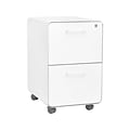 Poppin Stow 2-Drawer Vertical File Cabinet, Locking, Letter/Legal, White, 20D (100914)