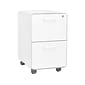 Poppin Stow 2-Drawer Mobile Vertical File Cabinet, Letter/Legal Size, Lockable, 25"H x 15.75"W x 20"D, White (100914)