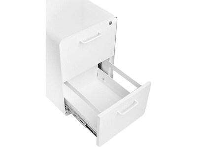 Poppin Stow 2-Drawer Mobile Vertical File Cabinet, Letter/Legal Size, Lockable, 25H x 15.75W x 20