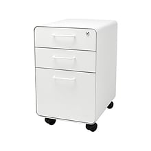 Poppin Stow 3-Drawer Vertical File Cabinet, Locking, Letter/Legal, White, 20D (100915)